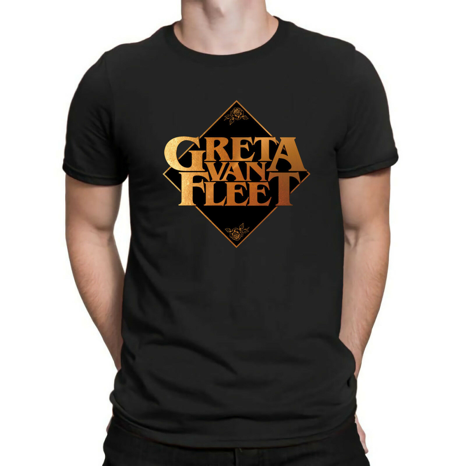 NEW Greta Van Fleet Concert Tour Poster Cool Men Black TShirt